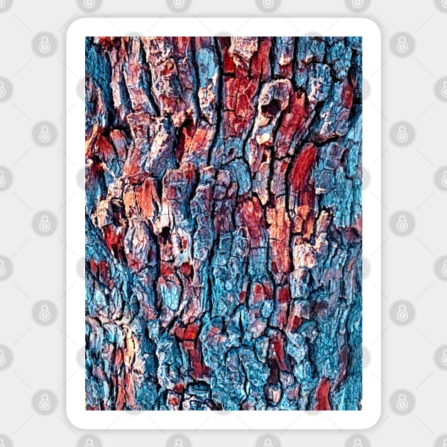 Textured Bark Turquoise & Rust Sticker by LuvbuzzArt